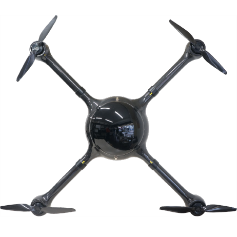 散布機を積んだドローンの躯体の写真